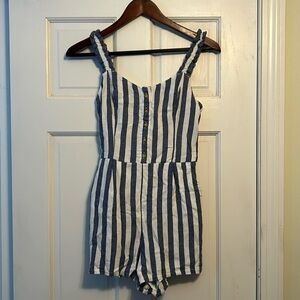Hollister Blue & White Striped Romper